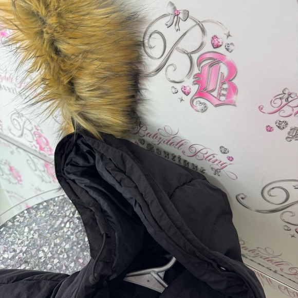 LOLE coat jacket parka feather duck down puffer long style past bum fur hood - Picture 11 of 15